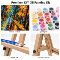 Kit de peinture par numéros 40x50cm, paysage d'automne, peinture à l'huile DIY sur toile avec chevalet en bois et pinceaux pour la décoration murale de la maison
