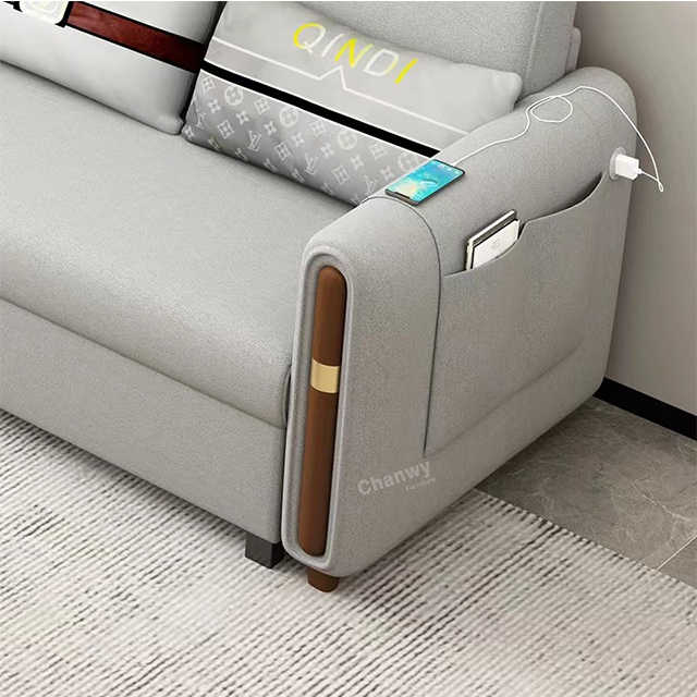 Modern Simple Style Multi-functional Foldable Sofa Bed Living Room Fabric Sofa Office Sofa