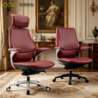 Chaise de bureau de luxe, chaise de bureau ergonomique en cuir, chaise de direction moderne, chaise pivotante confortable pour le bureau