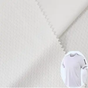 Tissu d'impression par sublimation polyester blanc tissu de teinture à œillets pour hommes t-shirts