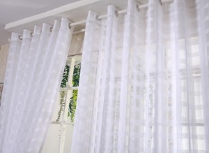 Rideaux en lin rayés transparents, panneaux pour chambre à coucher, Voile léger, œillets de fenêtre, vente en gros, 1 pièce - Product Image 6