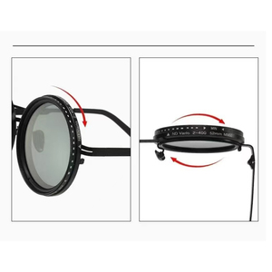 <span class=keywords><strong>Occhiali</strong></span> <span class=keywords><strong>da</strong></span> <span class=keywords><strong>Sole</strong></span> Polarizzati Nuova Moda 2025 Fatti a Mano ND2-<span class=keywords><strong>400</strong></span> 9 Livelli Dimmerabili Regolabili Unisex Montatura Completa Rotonda <span class=keywords><strong>Protezione</strong></span> <span class=keywords><strong>UV</strong></span> - Product Image 4