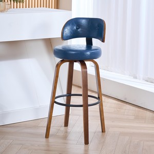 Taburete <span class=keywords><strong>de</strong></span> Bar Metálico Giratorio Nórdico Moderno para Cocina, Mueble Alto <span class=keywords><strong>de</strong></span> Lujo para el Hogar, Silla <span class=keywords><strong>de</strong></span> Bar <span class=keywords><strong>de</strong></span> Madera y Cuero Dorado - Product Image 6
