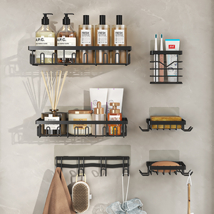 Étagère <span class=keywords><strong>de</strong></span> salle <span class=keywords><strong>de</strong></span> bain adhésive antirouille pour serviette <span class=keywords><strong>de</strong></span> bain <span class=keywords><strong>Organisateur</strong></span> <span class=keywords><strong>de</strong></span> rangement <span class=keywords><strong>de</strong></span> <span class=keywords><strong>cuisine</strong></span> bon marché Lot <span class=keywords><strong>de</strong></span> 6 - Product Image 2