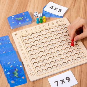 Wooden Montessori <strong>Multiplication</strong> Board <strong>Game</strong> with Flash Cards <strong>Math</strong> Counting Toy for Kids - Product Image 2