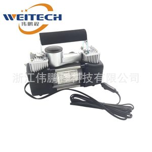 Compresor de aire de doble cilindro Weitech Metal de 12V, inflador rápido de neumáticos para coche y motocicleta - Product Image 2