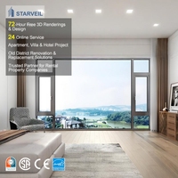 Fenêtre à battant latéral moderne en alliage d'aluminium avec option de verre trempé fixe, certifiée Energy Star, pour usage en villa