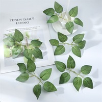 Feuilles de rose en soie vertes, 2 branches, 6 pièces, feuillage artificiel, accessoires pour bricolage, accessoires pour cheveux, pièces de couronne