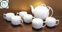 Service à thé chinois blanc pur FINE-V, théière en porcelaine personnalisée, service à café et dîner, bord doré, céramique européenne, tasses de luxe, style nordique