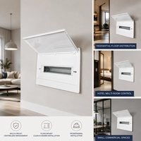 Boîtier de distribution encastré AI-16 voies 63A avec disjoncteur, base en plastique, porte transparente givrée blanche en option, IP30, pour intérieur