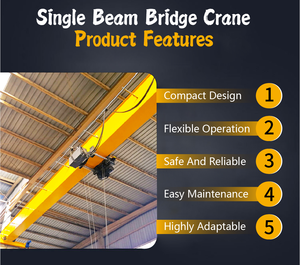Gru a Ponte Elettrica Certificata CE da 10-20 Tonnellate, Vendita Diretta dalla Fabbrica, Produttore di Gru Monorotaia per Officina - Product Image 5