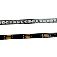 PCB noir Ultra étroit PCB 4mm largeur DC5V WS2812-2020 300EDs/m bande lumineuse RGBIC adressable individuellement IP20 0.5m-2m de long