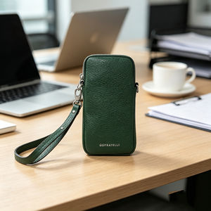 <b>Green</b> Leather Zipper <b>Wallet</b> Multi Card Holder Wristlet Purse With Removable Strap - Product Image 4
