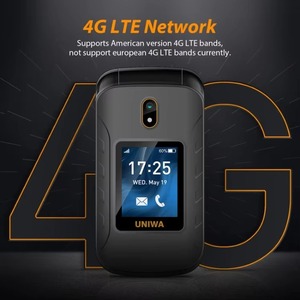 Uniwa V909t 4G Lật Điện Thoại Màn Hình Kép Duy Nhất Nano Điện Thoại Di Động Lớn Push-Nút Điện Thoại Di Động Cho Người Cao Tuổi 2250MAh Nga Bàn Phím - Product Image 6