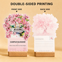 Tarjeta postal premium de corte láser en capas, interior en blanco para mensaje escrito a mano, tarjeta de recuerdo, venta al por mayor, suministro directo de fábrica a granel