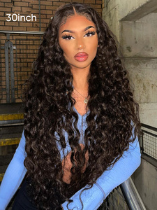 Parrucca Loose Deep Wave con Cordoncino Regolabile, 13x4 HD Trasparente, 100% <span class=keywords><strong>Capelli</strong></span> Umani Vergini Remy Cambogiani, con Piccola Attaccatura Naturale - Product Image 4