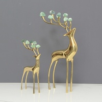 Luxe or cristal cerf décor à la maison moderne nordique européen Art déco ornement Table spectacle pièces pour la décoration intérieure or