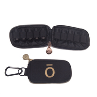 Kit de pochette à huile portable pour porte-clés, pochette d'échantillons d'huiles essentielles, convient à 10 flacons, mousqueton de voyage, petite pochette aromatique zippée, flacons de 2-3 ml