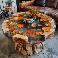 Mobilier de maison moderne en bois de noyer massif direct d'usine Restaurant cuisine rivière table à manger dalle de résine époxy