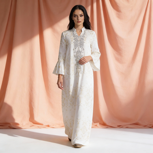 Abaya en polyester brodée de luxe pour femmes musulmanes, robe de soirée sur mesure, fournisseur en gros - Product Image 1