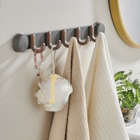 Porte-manteau mural gris bronze à ventouse, robuste, capacité 10 kg, sans perçage, pour salle de bain/toilettes