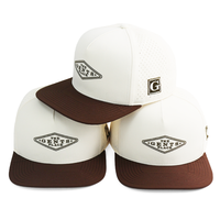 Topi Snapback Unisex Gaya Vintage HS46 Tahan Air Berlubang Laser Grosir Logo Kustom untuk Aktivitas Luar Ruangan, Berperahu, Pantai