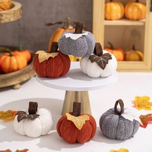 Citrouilles décoratives en crochet pour la réception de l'automne, style rustique, pour centre de table de Thanksgiving, récolte, Halloween, décoration de cuisine - Product Image 1
