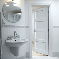 Porte en bois blanc mouluré creux, fabriquée en Chine