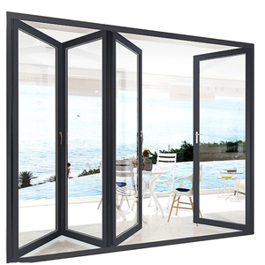 <span class=keywords><strong>Porte</strong></span> pliante moderne en aluminium Portes patio pliantes en verre personnalisées pour balcon, jardin, villa, entrée extérieure, style accordéon - Product Image 1