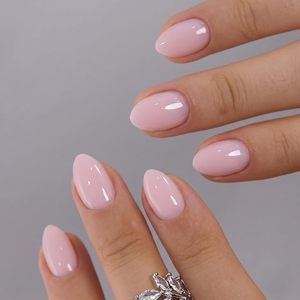 <span class=keywords><strong>Uñas</strong></span> Postizas de Gel Suave en Forma de Almendra Extra <span class=keywords><strong>Cortas</strong></span>, Kit de <span class=keywords><strong>Uñas</strong></span> Postizas <span class=keywords><strong>Color</strong></span> Rosa Nude Reutilizables de Larga Duración con Pegamento &amp;   Pestañas, 32 piezas - Product Image 1
