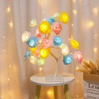 Lámpara de Mesa USB con Diseño de Árbol de Hadas, Luz Nocturna para Dormitorio, Mesita de Noche, Sala de Estar, Decoración de Escritorio