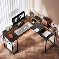 Bureau de jeu 55 pouces avec éclairage LED, surface en fibre de carbone noire, support moniteur intégré amélioré