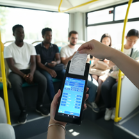 Terminal de point de vente Android pour billetterie de bus avec imprimante, appareil mobile portable 4G WiFi GPS pour la vente de billets, système de collecte de tarifs en temps réel