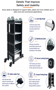 <span class=keywords><strong>Escalera</strong></span> Plegable Mini DY de Acero con Certificación CE, <span class=keywords><strong>Escalera</strong></span> Vertical Portátil de <span class=keywords><strong>Emergencia</strong></span>, Escalón Móvil para Subir Escaleras, para Escaleras Exteriores - Product Image 4