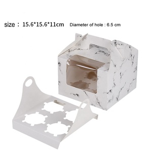 Hộp Giấy Bao Bì Ngọt Ngào Bánh Ngọt Có Cửa Sổ Thiết Kế Đá Cẩm Thạch Phong Cách Hàn Quốc Nghĩa Ô Trung Quốc - Product Image 5