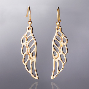 Orecchini pendenti con ali d'angelo per donna, gioielli semplici ed eleganti - Product Image 1
