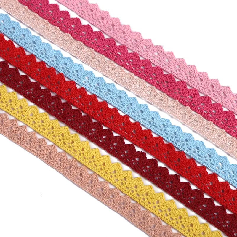 1.5cm Pink Lace Trims for Sewing-Cotton Lace Ribbon DIY Craft Scrap booking Gift Package Wrapping Crafts Lace Sewing Trim