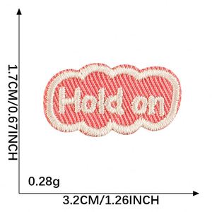 Mini Patch thermocollant brodé mignon avec motif lunettes de soleil et inscription 'Happy Hold on', pour décoration de sacs et étiquettes - Product Image 3