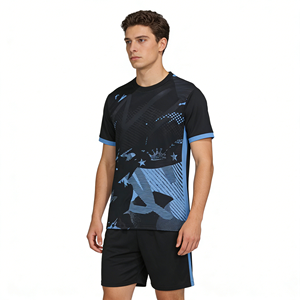Maillot de football ajusté à manches courtes imprimé noir respirant et à séchage rapide pour homme <span class=keywords><strong>Santos</strong></span> FC - Product Image 1