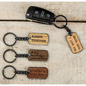 Blancs de porte-clés en bois de hêtre personnalisés pour les projets de bricolage personnalisés et la livraison directe de cadeaux personnalisés - Product Image 4