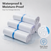 Enveloppes en polyéthylène blanches imperméables avec logo personnalisé, sacs d'expédition en plastique auto-adhésifs pour livres, magazines, documents