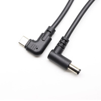 PD Tipo. c-maleelbow DC5.5 * 2,1 Macho Codo Laptop PD 9V 12V 15V 20V100W 3A Cargador rápido Usb Tipo-c Macho a 5521 Potencia