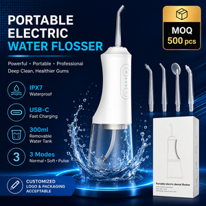 <span class=keywords><strong>Irrigador</strong></span> Bucal <span class=keywords><strong>de</strong></span> Alta Presión, Limpiador <span class=keywords><strong>Dental</strong></span> Portátil, Resistente al Agua IPX7, Hilo <span class=keywords><strong>Dental</strong></span> Eléctrico <span class=keywords><strong>de</strong></span> <span class=keywords><strong>Viaje</strong></span> con 4 Boquillas - Product Image 1