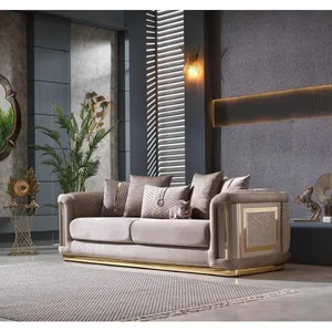 Sofa Set Furniture New Style Luxury Crafted Upholstered Tufting Velvet Couch Living Room Sofas For Home Hotel Villa