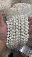 Perles naturelles en vrac, perles d'eau douce blanches, perles en vrac