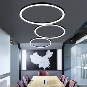 Moderne LED Hotel Kronleuchter Kreis lineare Beleuchtung für Büro-und Restaurant decken installation