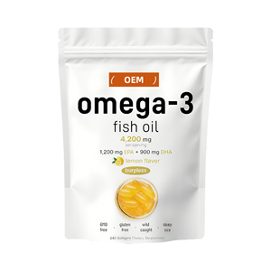 120 gélules souples de haute qualité, gélules souples naturelles pour adultes, huile de poisson d'eau profonde, oméga 3 DHA et EPA, améliore l'immunité pour les hommes, haute dose - Product Image 1