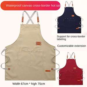 Super Kitchen Household <b>Waterproof</b> Canvas Bib Cross-Border Foreign Trade Dirt-Resistant Wear-Resistant Tooling Extended Cleaning - Product Image 2