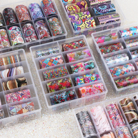 4*80cm new designs 6 pattern flower butterfly snowflake shinny glitter transfer foil nail sticker for nail art