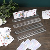 Porte-cartes de poker en acrylique transparent avec deux fentes support de présentoir de carte à collectionner en acrylique pour les jeux Trump
